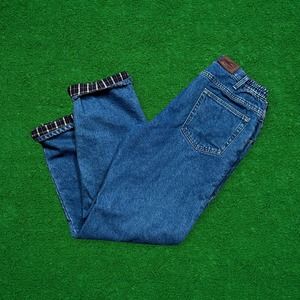 Vintage LL Bean Baggy Flannel Lined Jeans